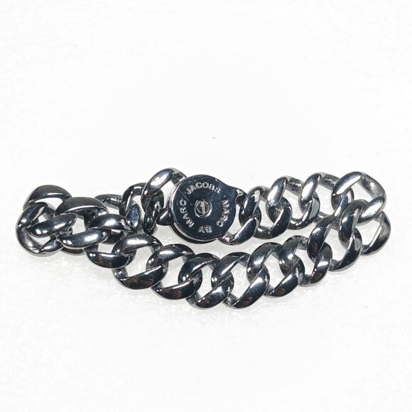 Marc by Marc Jacobs YK Goth Black Chunky Chain Bracelet 7.25" Adjustable VGUC - Picture 1 of 12